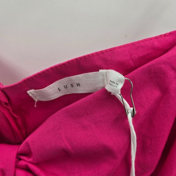 Lush Hot Pink/Fushia Slit Bow Adjustable Straps Cotton Maxi Dress Large - Picture 7 of 9